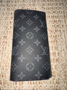 Black Monogram Long Card & Key Holder